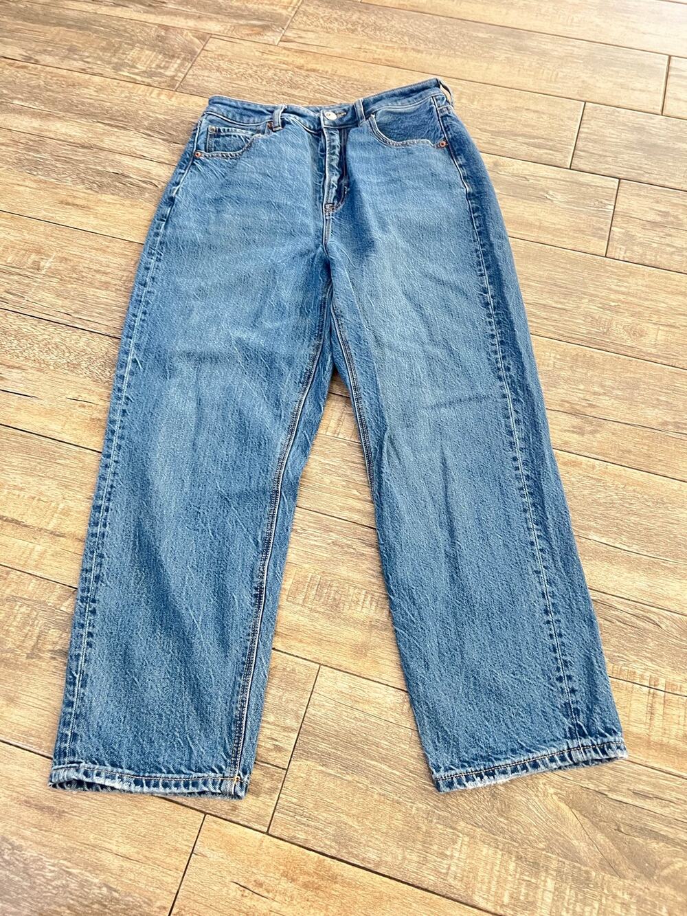 American Eagle Jeans Size 8 Blue Cotton Stretch Denim Mid-Rise Straight Zip Fly